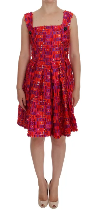 Dolce & Gabbana Pink Patterned A-line Above Knees Dress sold by Siebentaschen