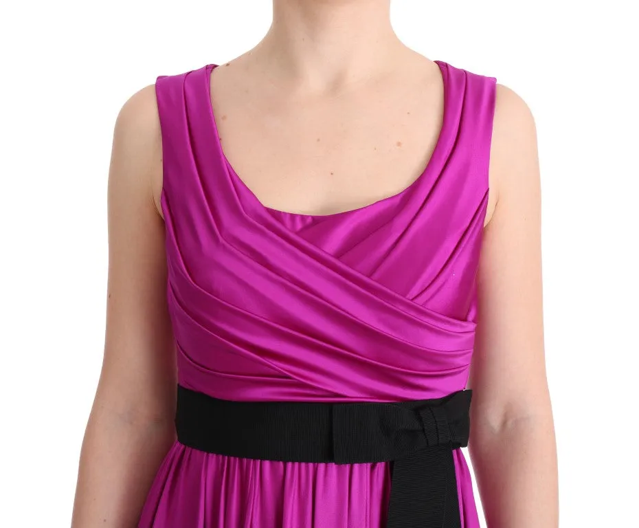 Dolce & Gabbana Pink Silk Stretch Shift Long Dress sold by Siebentaschen product image thumbnail 5