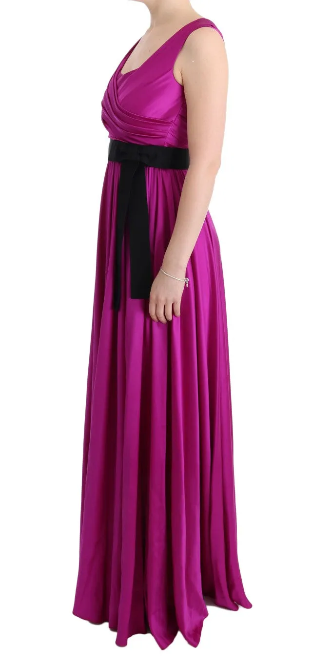 Dolce & Gabbana Pink Silk Stretch Shift Long Dress sold by Siebentaschen product image thumbnail 2