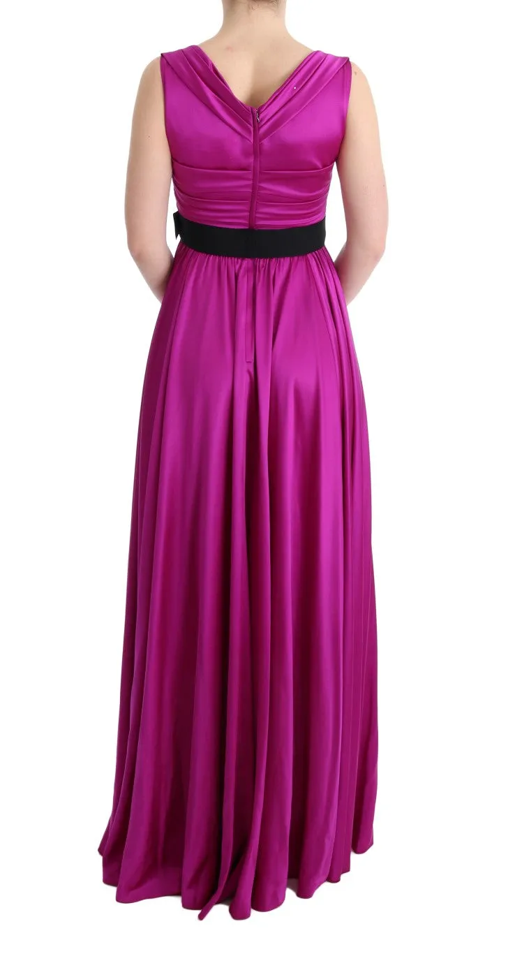 Dolce & Gabbana Pink Silk Stretch Shift Long Dress sold by Siebentaschen product image thumbnail 3