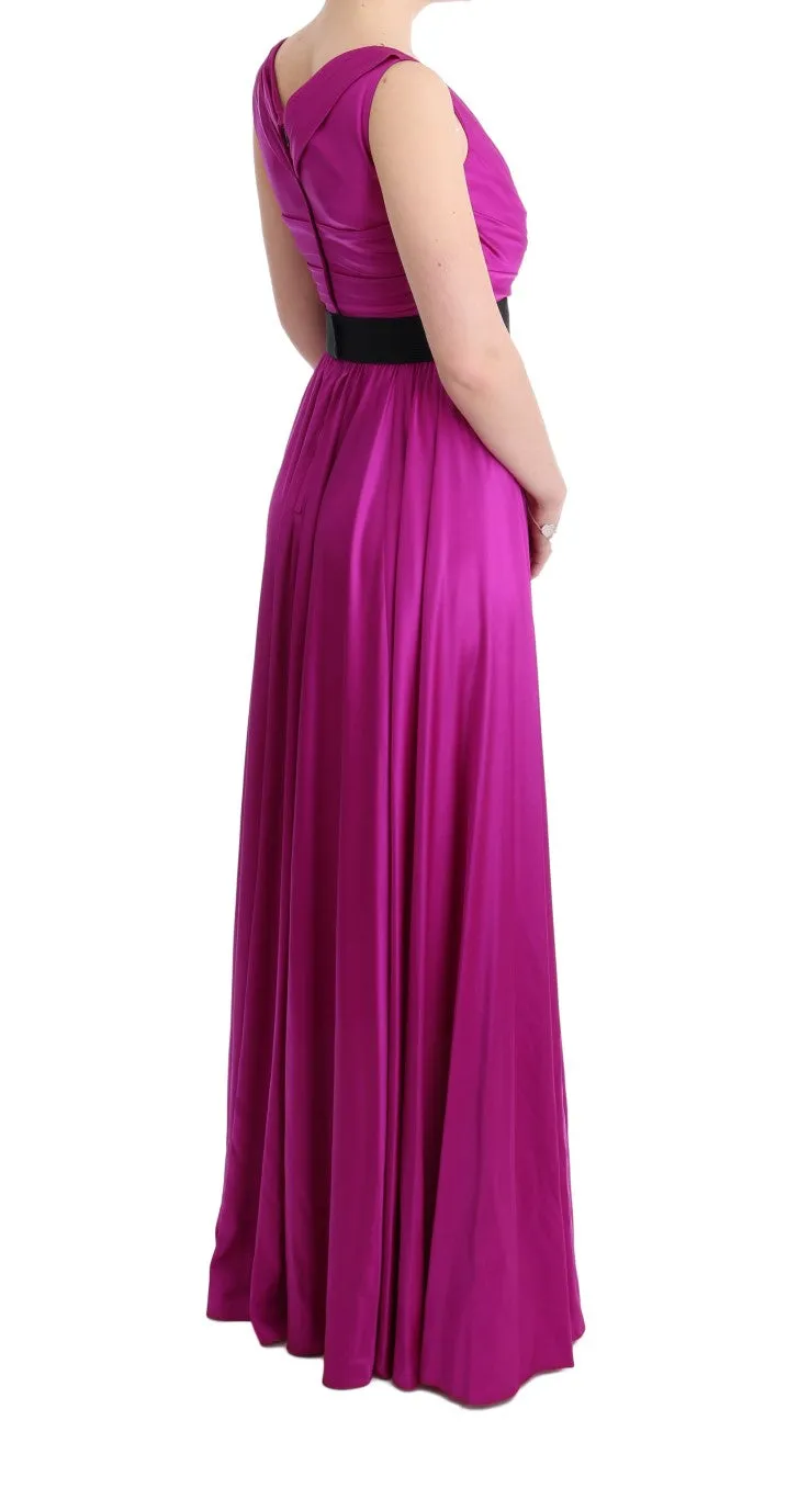 Dolce & Gabbana Pink Silk Stretch Shift Long Dress sold by Siebentaschen product image thumbnail 4