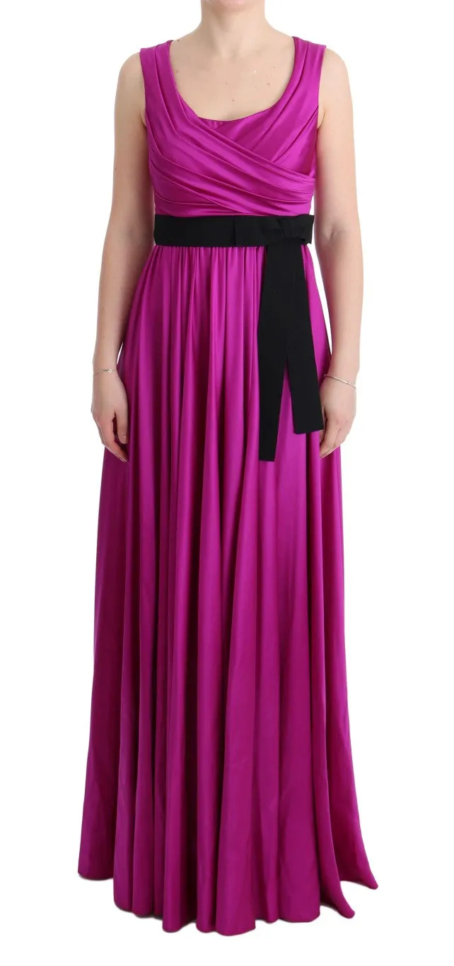 Dolce & Gabbana Pink Silk Stretch Shift Long Dress sold by Siebentaschen