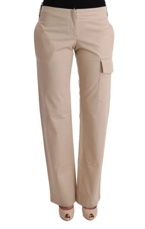 Ermanno Scervino Beige Cotton Wool Regular Fit Pants sold by Siebentaschen