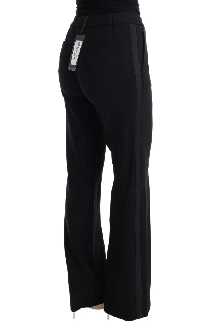 Ermanno Scervino Black Viscose Flare Bootcut Pants sold by Siebentaschen product image thumbnail 4