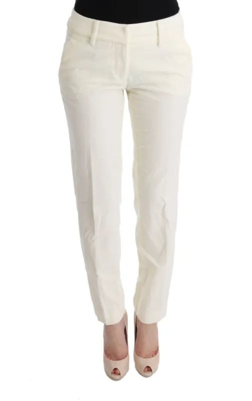 Ermanno Scervino White Cotton Regular Fit Casual Pants made by Ermanno Scervino