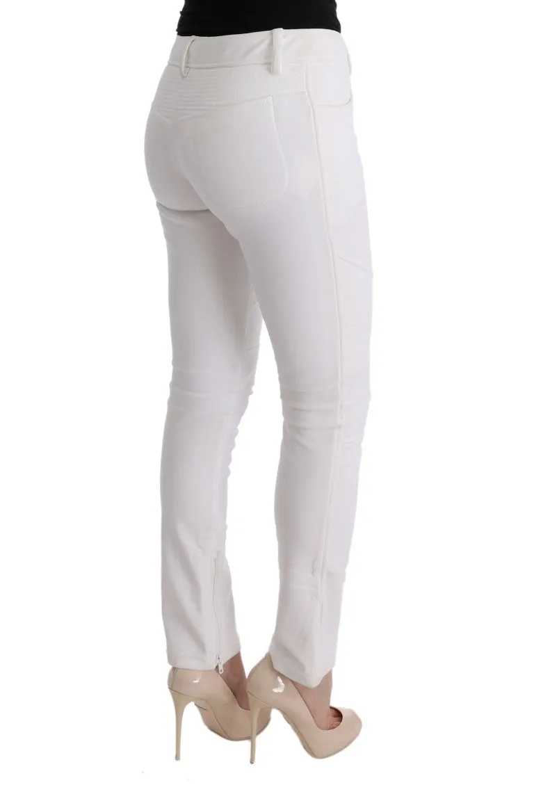 Ermanno Scervino White Cotton Slim Fit Casual Pants sold by Siebentaschen product image thumbnail 4
