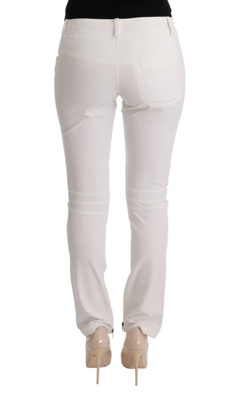 Ermanno Scervino White Cotton Slim Fit Casual Pants sold by Siebentaschen product image thumbnail 3