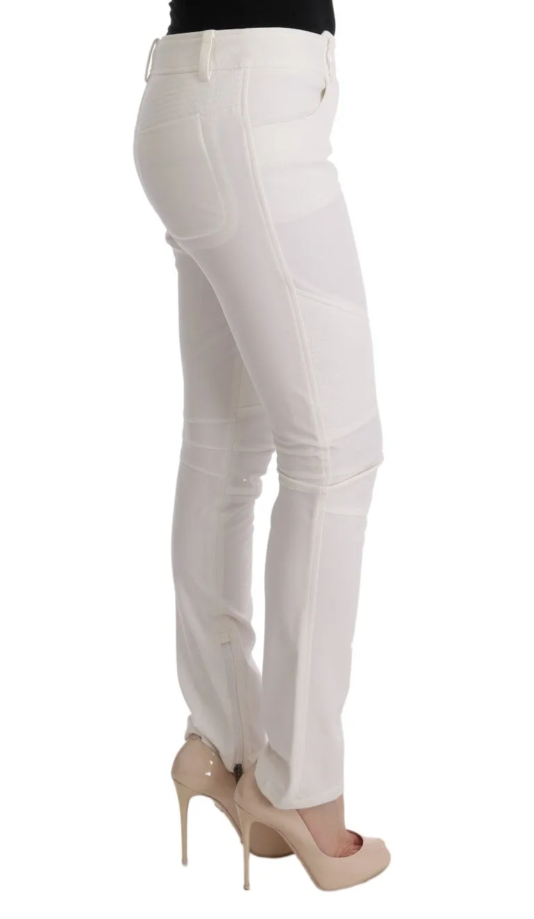 Ermanno Scervino White Cotton Slim Fit Casual Pants sold by Siebentaschen product image thumbnail 4
