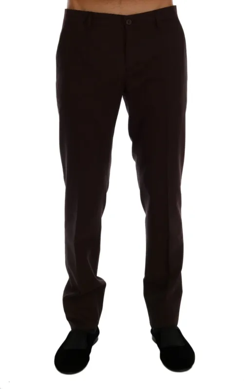 Dolce & Gabbana Purple Wool Stretch Formal Pants sold by Siebentaschen