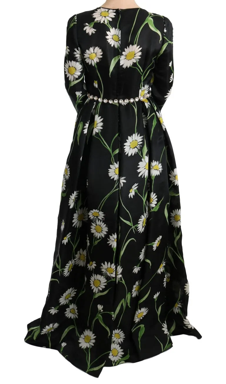 Dolce & Gabbana Multicolor Silk Sunflower Print Long Maxi Dress sold by Siebentaschen product image thumbnail 3