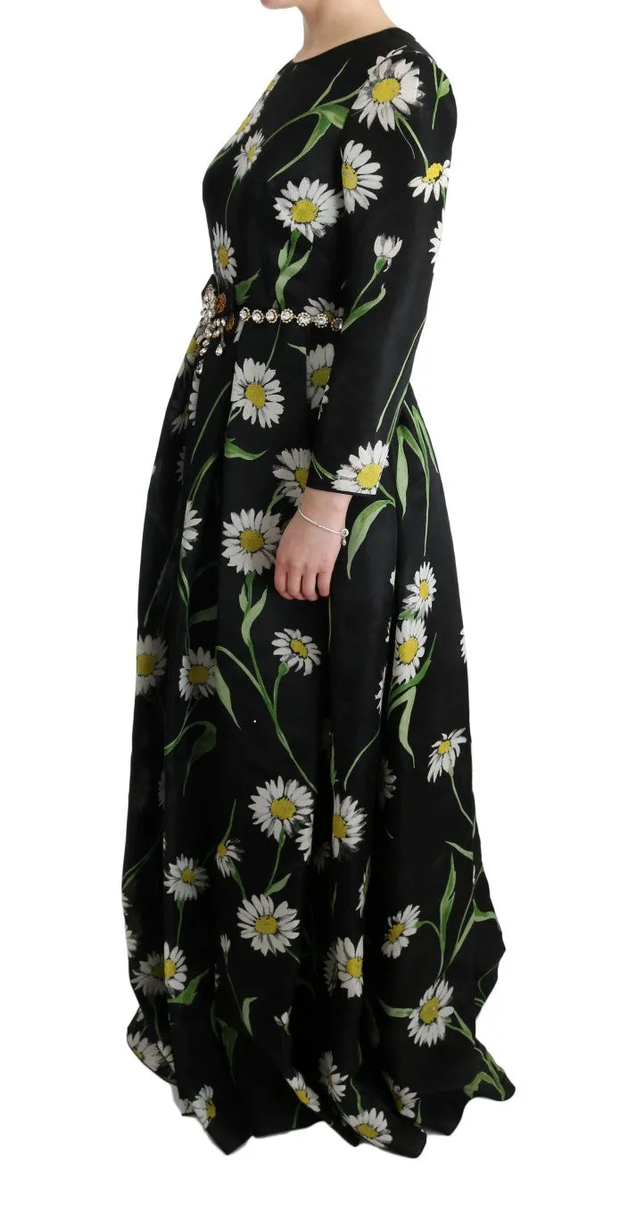 Dolce & Gabbana Multicolor Silk Sunflower Print Long Maxi Dress sold by Siebentaschen product image thumbnail 2