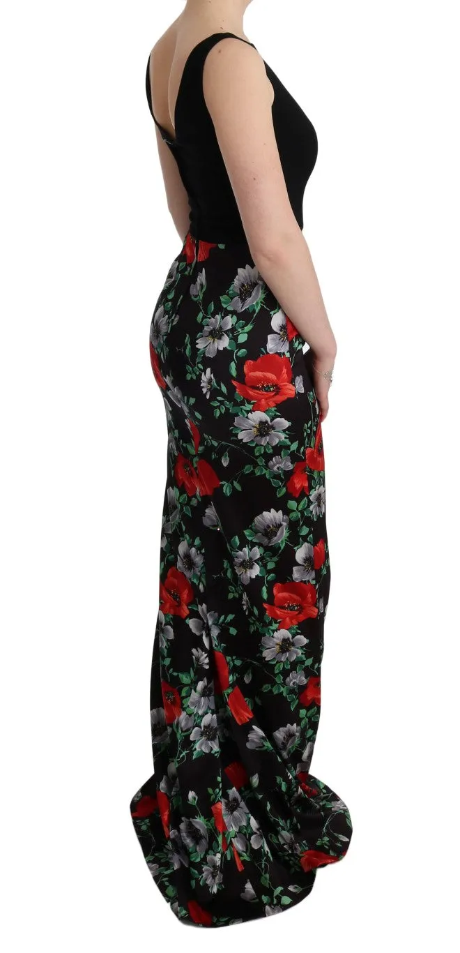 Dolce & Gabbana Multicolor Floral Print Stretch Sheath Long Dress sold by Siebentaschen product image thumbnail 4