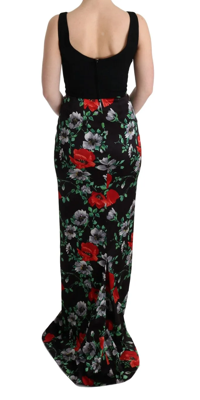Dolce & Gabbana Multicolor Floral Print Stretch Sheath Long Dress sold by Siebentaschen product image thumbnail 3