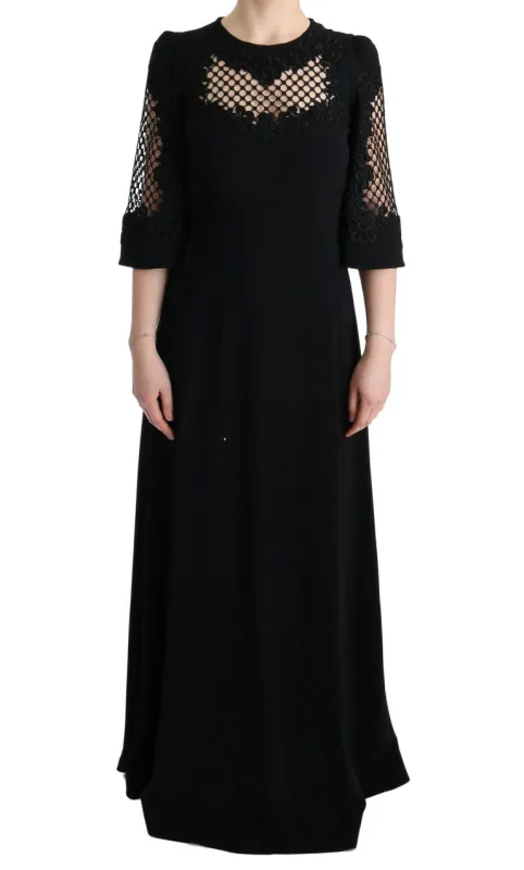 Dolce & Gabbana Black Stretch Shift Long Maxi Dress sold by Siebentaschen