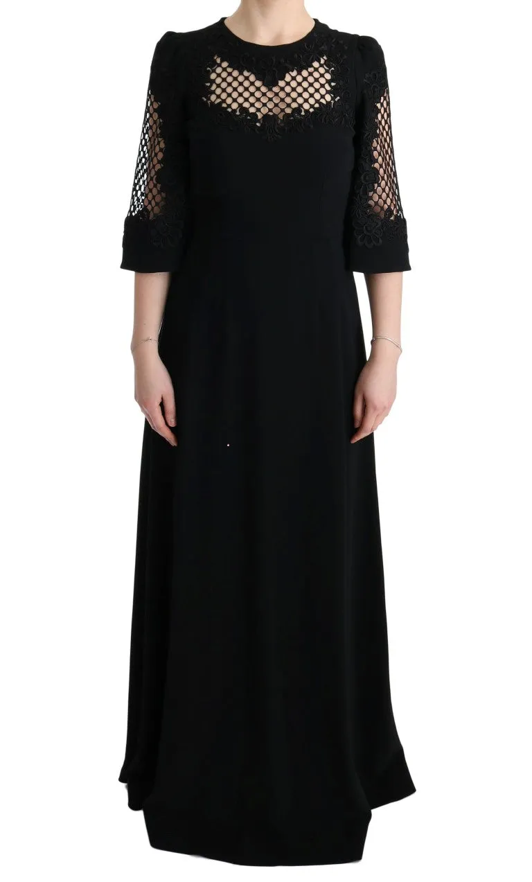 Dolce & Gabbana Black Stretch Shift Long Maxi Dress sold by Siebentaschen