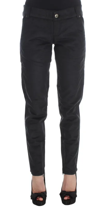 Ermanno Scervino Black Cotton Blend Regular Fit Pants sold by Siebentaschen