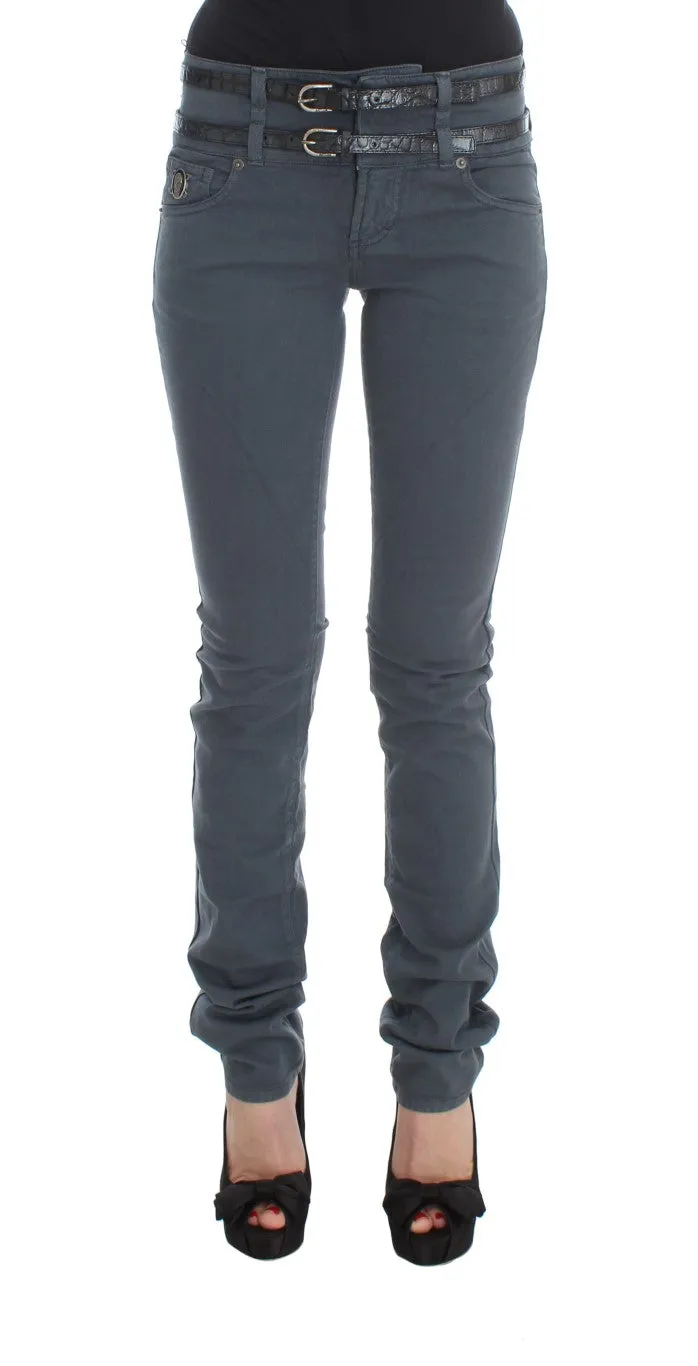 John Galliano Blue Cotton Blend Slim Fit High Waist Jeans sold by Siebentaschen