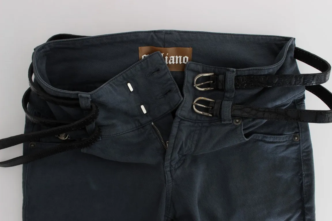John Galliano Blue Cotton Blend Slim Fit High Waist Jeans sold by Siebentaschen product image thumbnail 5