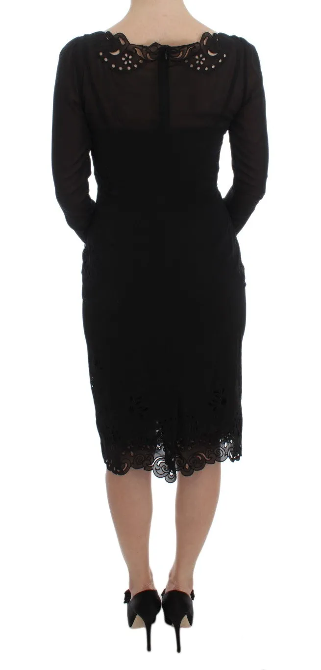 Dolce & Gabbana Black Silk Stretch Sheath Dress sold by Siebentaschen product image thumbnail 3
