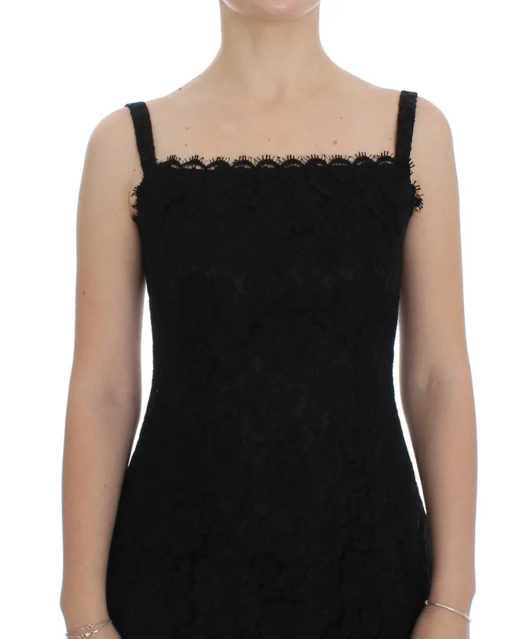 Dolce & Gabbana Black Floral Lace Shift Knee Length Dress sold by Siebentaschen product image thumbnail 5