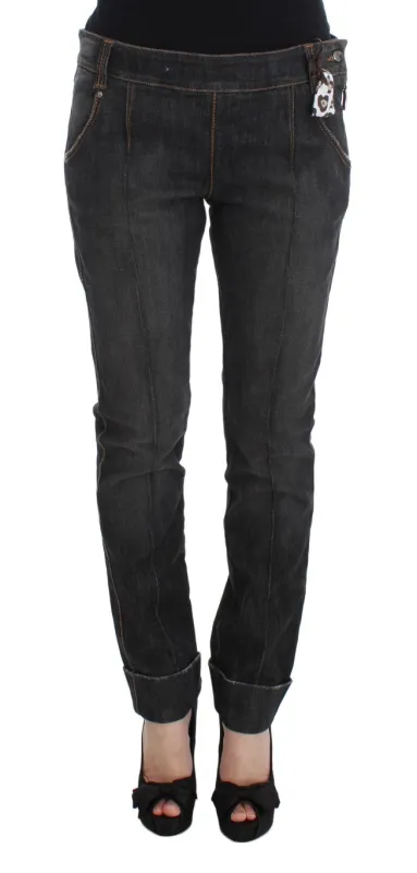 Ermanno Scervino Gray Cotton Slim Fit Denim Jeans made by Ermanno Scervino