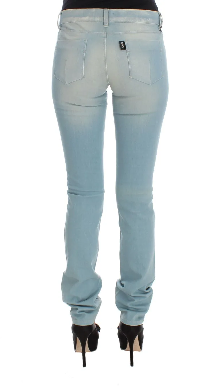 Costume National Blue Cotton Blend Super Slim Fit Jeans sold by Siebentaschen product image thumbnail 3