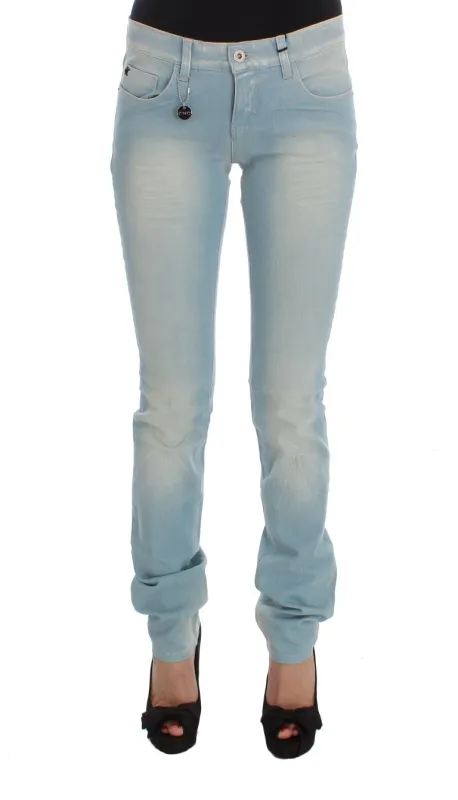 Costume National Blue Cotton Blend Super Slim Fit Jeans sold by Siebentaschen