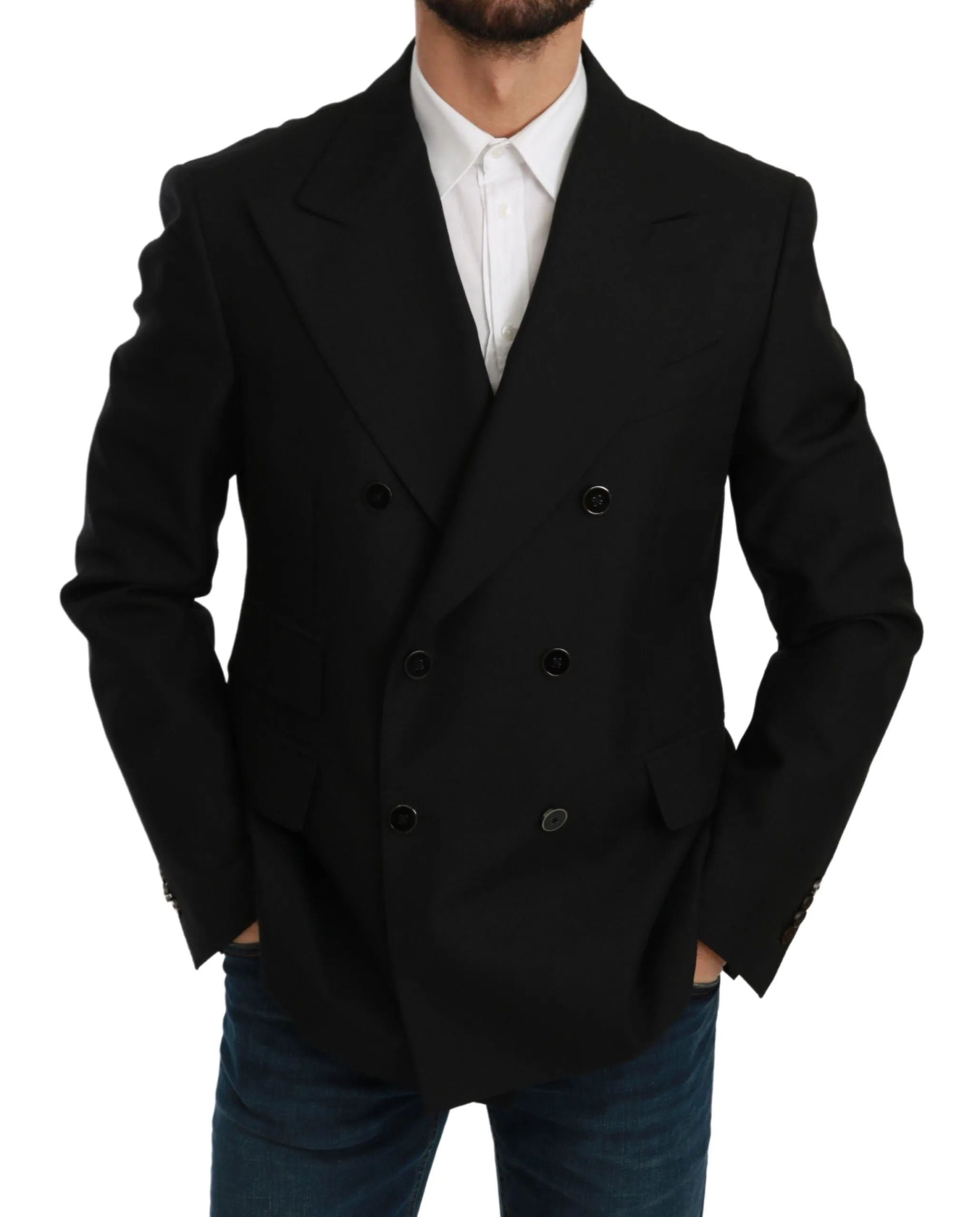 Dolce & Gabbana Black Slim Fit Jacket Coat Wool Blazer sold by Siebentaschen product image thumbnail 5