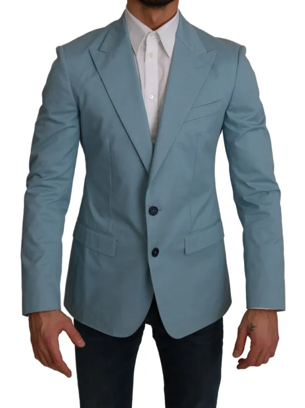 Dolce & Gabbana Blue Slim Fit Coat Jacket MARTINI Blazer sold by Siebentaschen