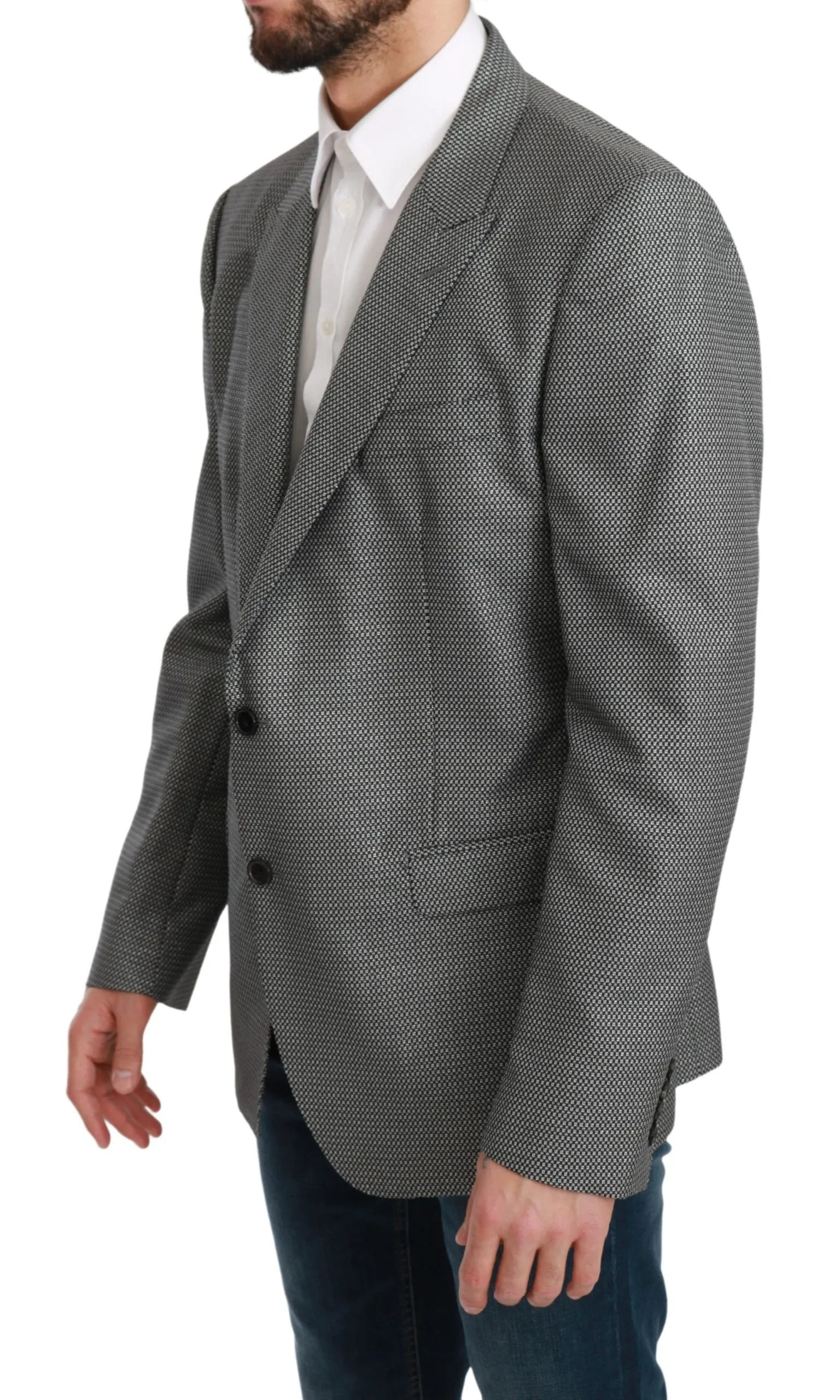 Dolce & Gabbana Gray Slim Fit Formal MARTINI Blazer sold by Siebentaschen product image thumbnail 2