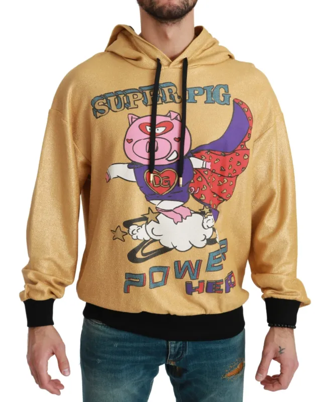 Dolce & Gabbana Gold Pig of the Year Hooded Sweater sold by Siebentaschen