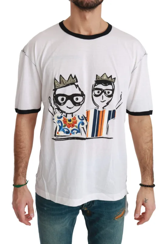 Dolce & Gabbana White Men Print #dgfamily Cotton T-shirt sold by Siebentaschen