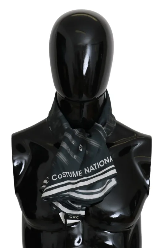 Costume National Blue Foulard Silk Women  Scarf sold by Siebentaschen