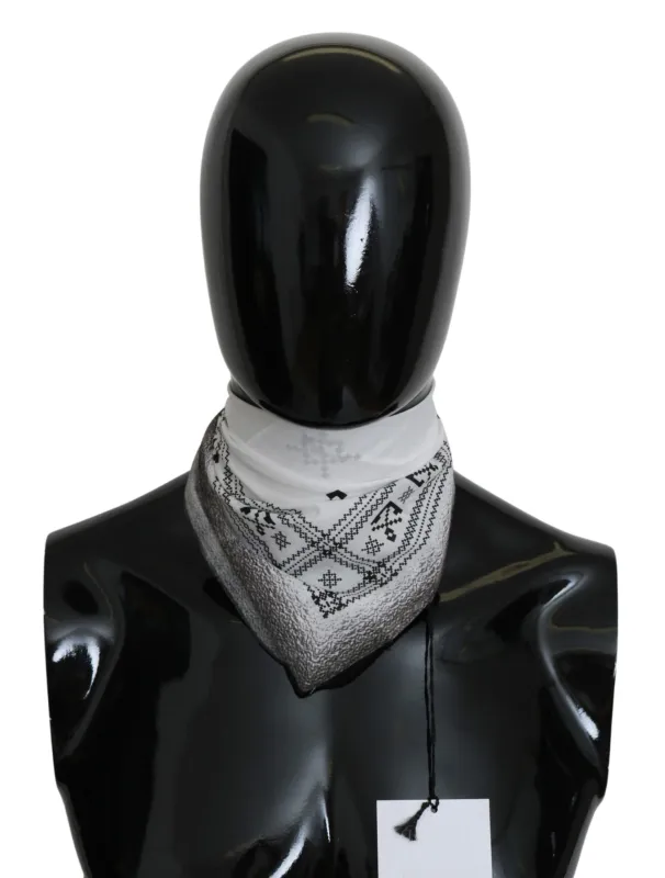 Costume National White Printed Bandana Cotton Scarf sold by Siebentaschen