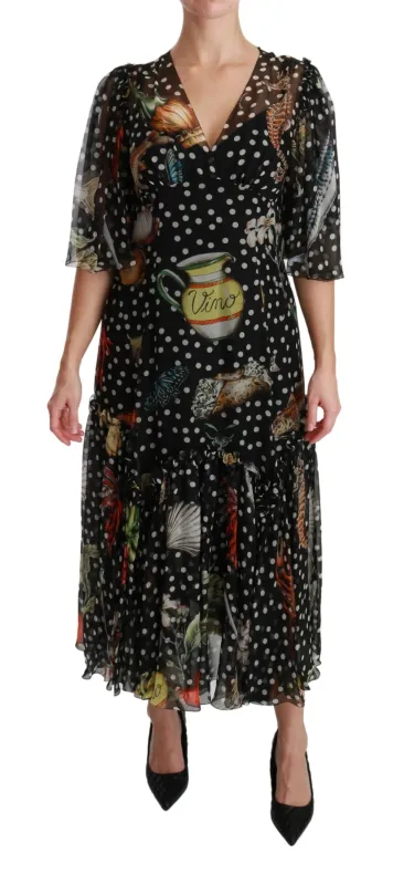 Dolce & Gabbana Black Sea Fish Sicily A-line Shift Dress sold by Siebentaschen