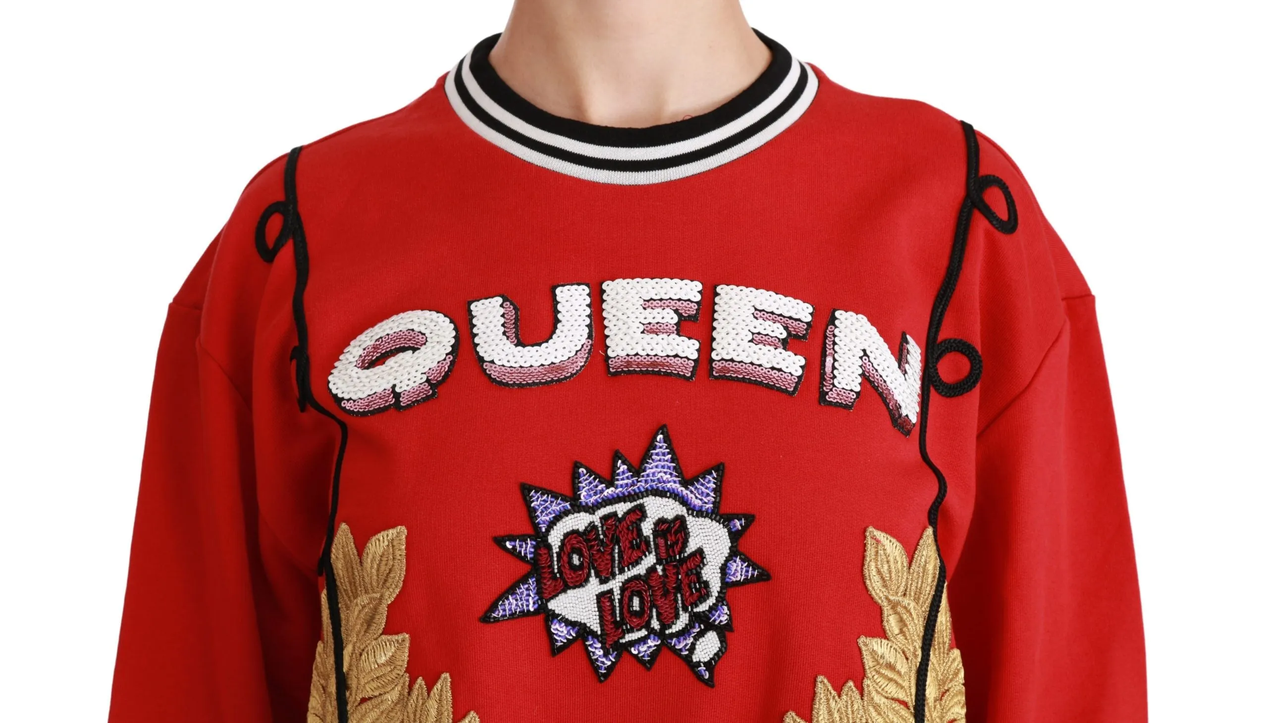 Dolce & Gabbana Red Queen Sequined Love Pullover Sweater sold by Siebentaschen product image thumbnail 5