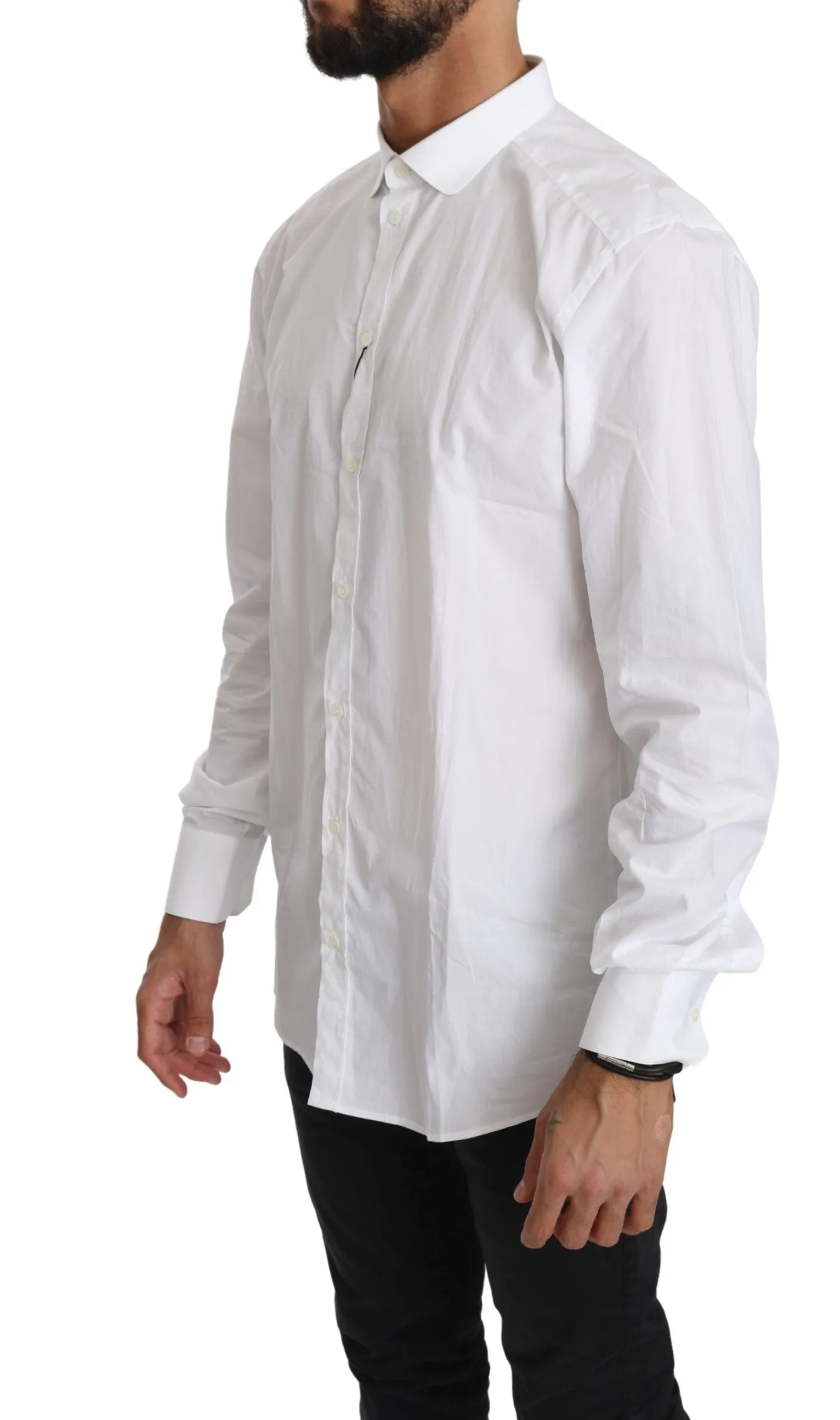Dolce & Gabbana White Cotton Long Sleeve Top Shirt sold by Siebentaschen product image thumbnail 2