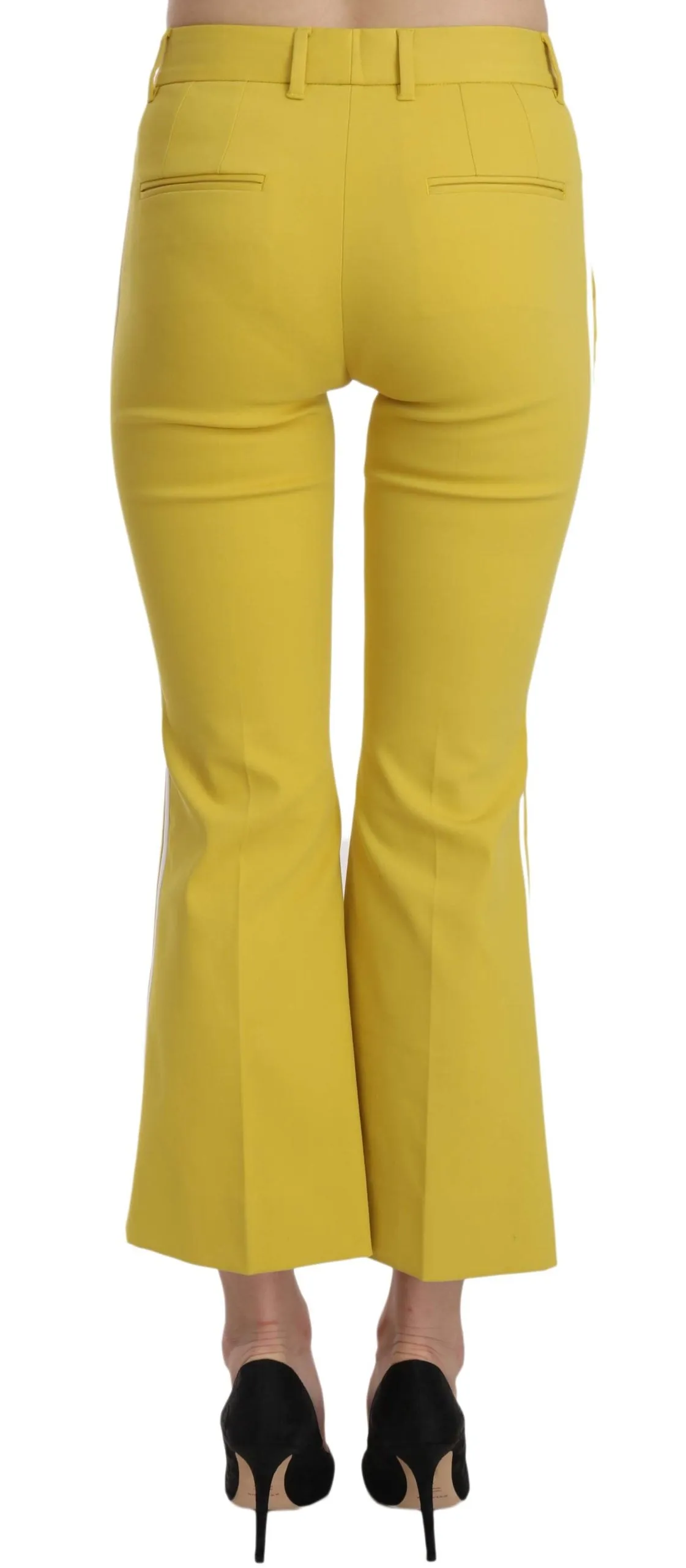 Dolce & Gabbana Yellow Flared Bootcut Capri Cotton Pants sold by Siebentaschen product image thumbnail 4