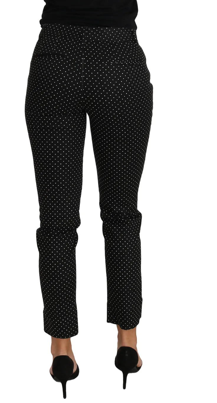 Dolce & Gabbana Black Dress Polka Dot Cropped Straight Pants sold by Siebentaschen product image thumbnail 2