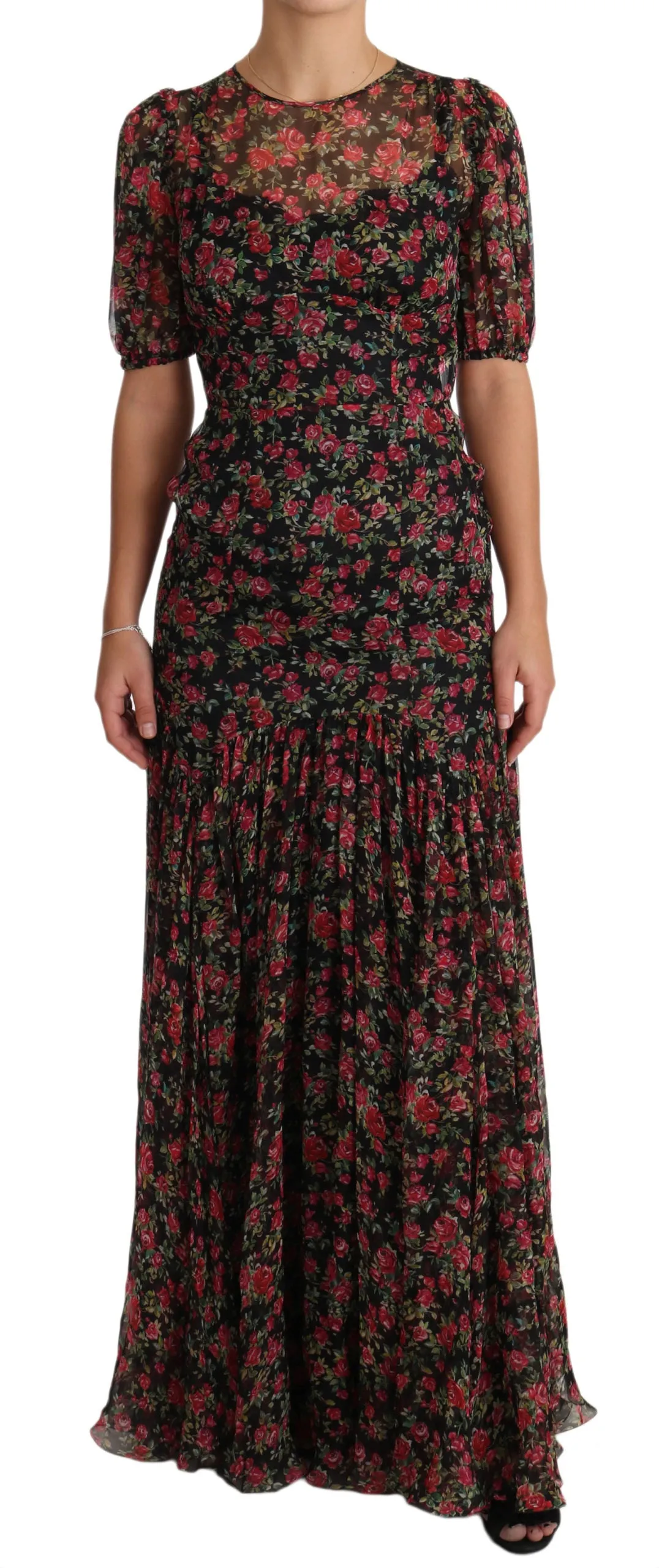 Dolce & Gabbana Black Floral Roses A-Line Shift Gown Dress sold by Siebentaschen