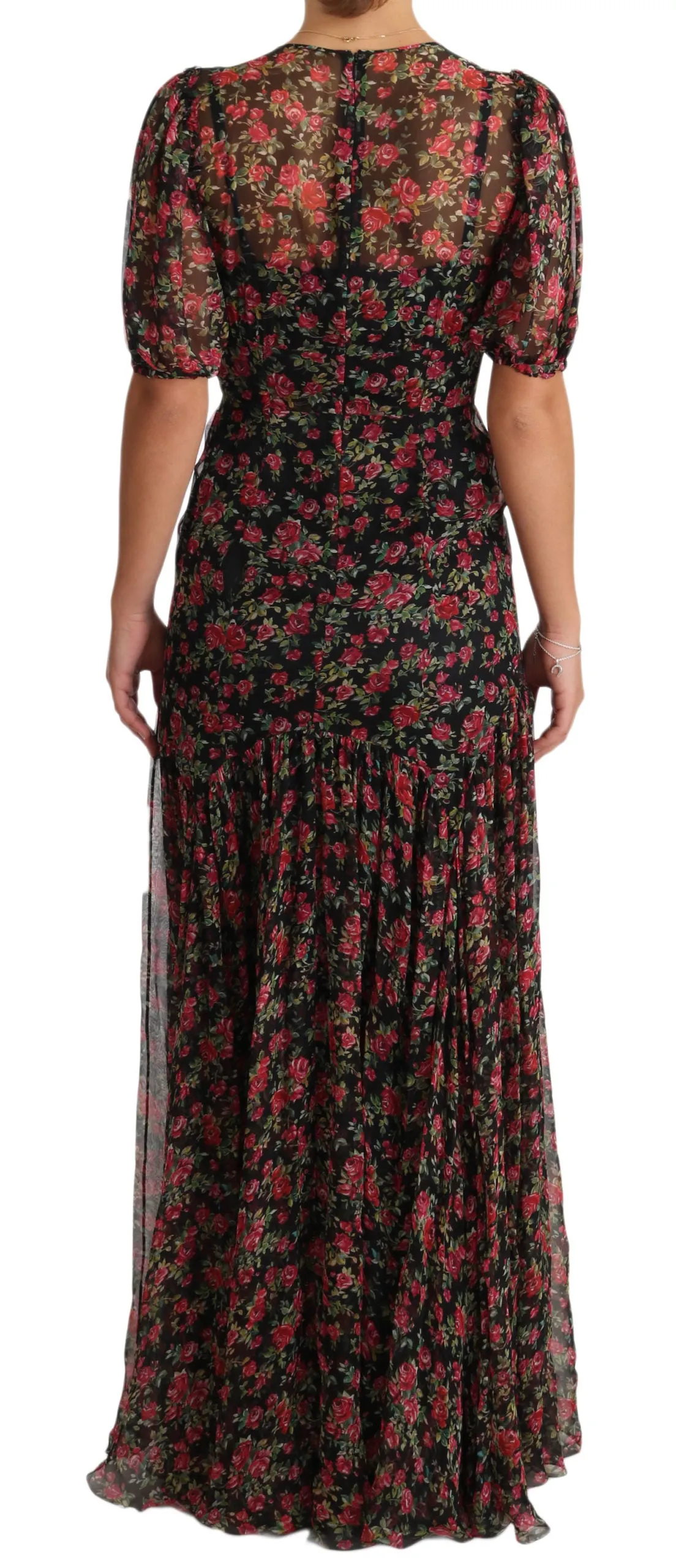 Dolce & Gabbana Black Floral Roses A-Line Shift Gown Dress sold by Siebentaschen product image thumbnail 2
