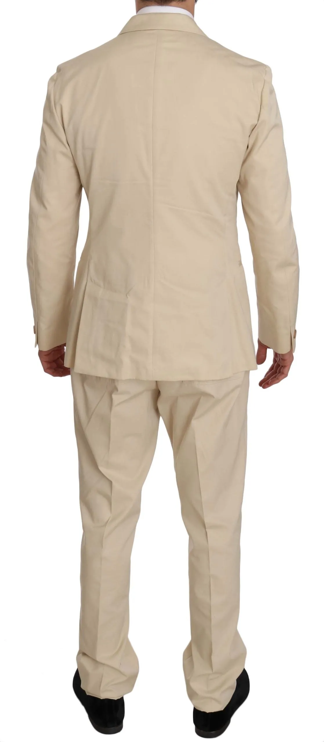 Romeo Gigli Two Piece 3 Button Beige Cotton Solid Suit sold by Siebentaschen product image thumbnail 2