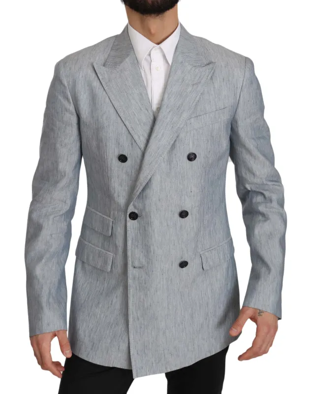 Dolce & Gabbana Blue Flax NAPOLI Jacket Coat Blazer sold by Siebentaschen
