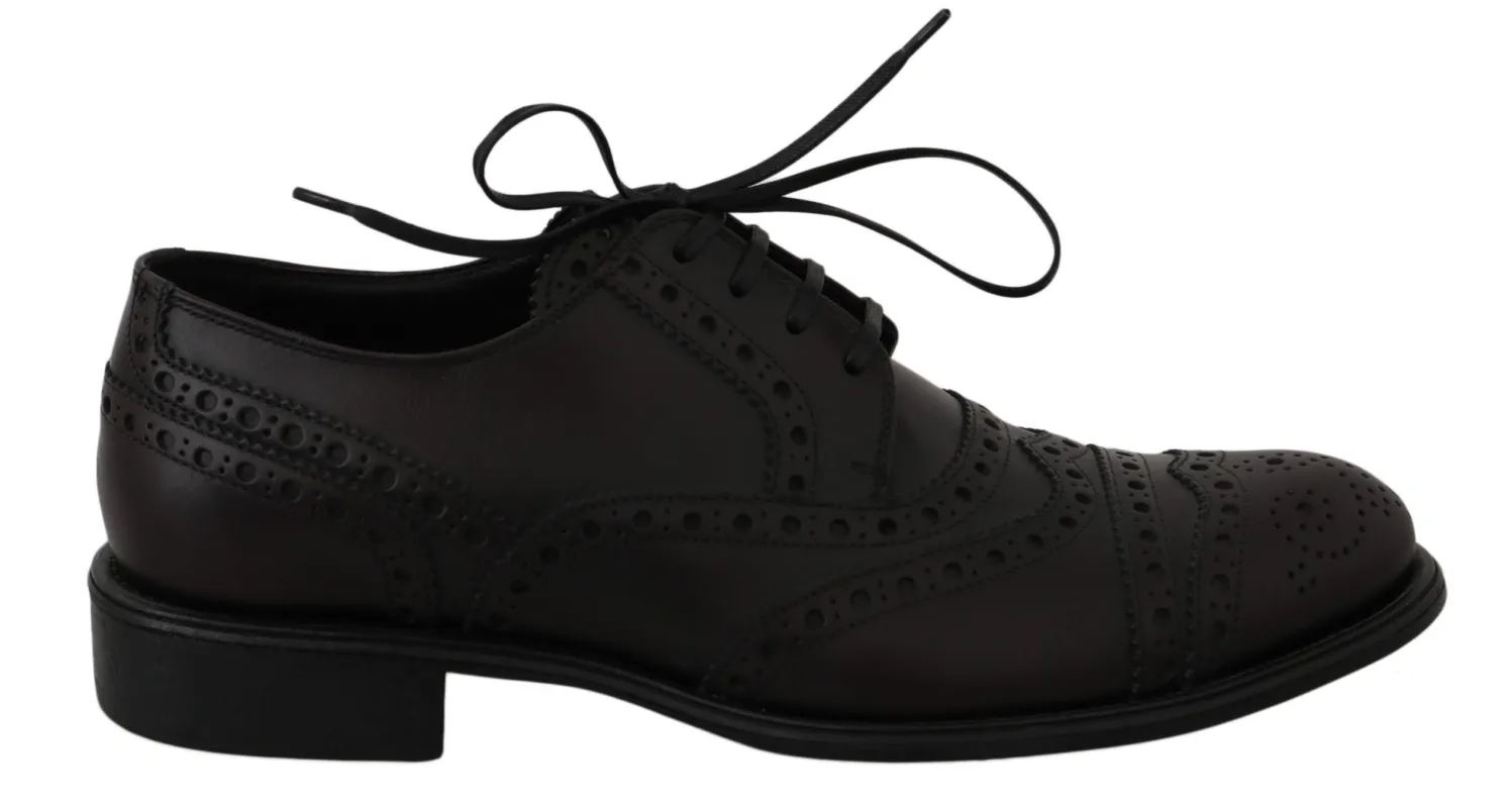 Dolce & Gabbana Black Leather Wingtip Oxford Dress  Shoes made by Siebentaschen