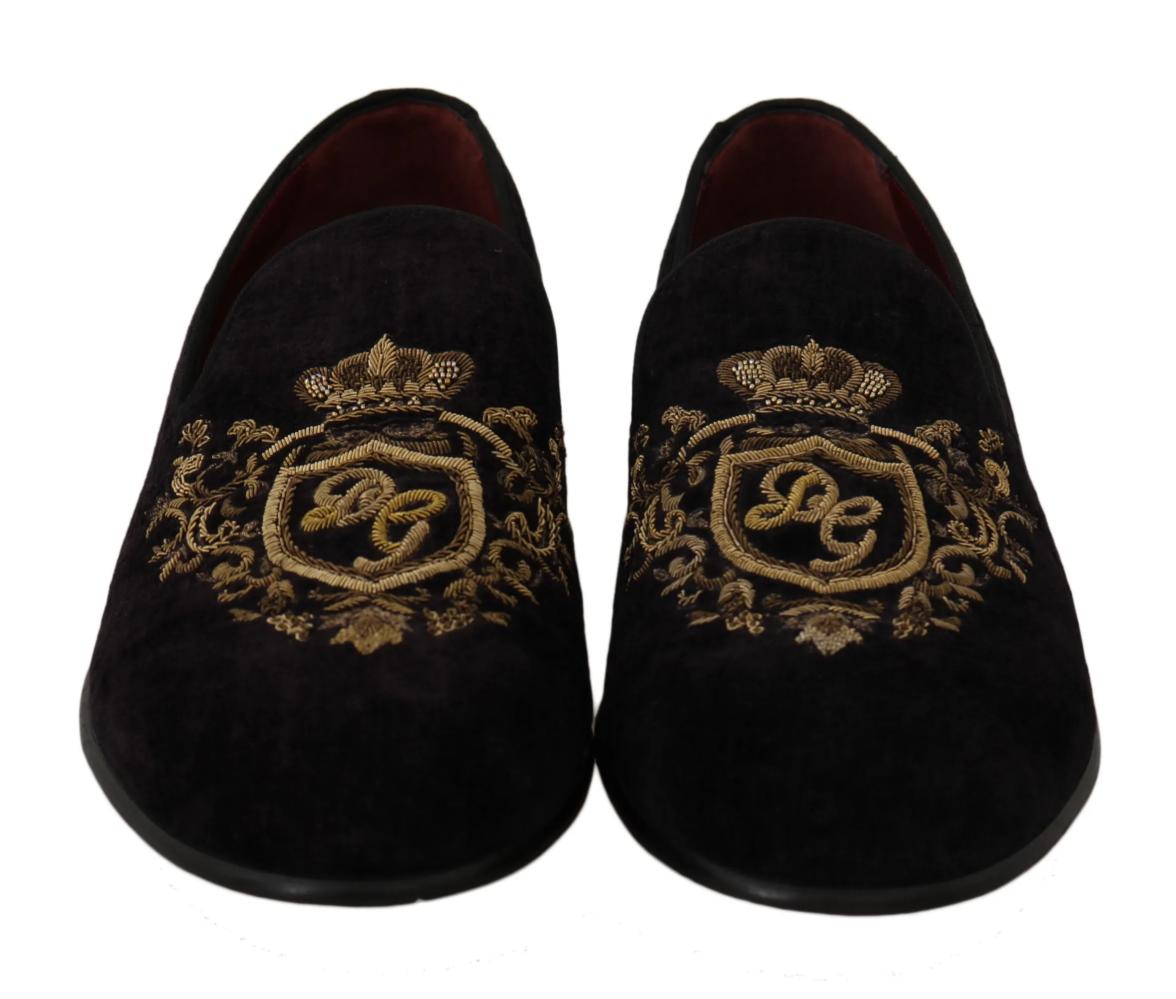 Dolce & Gabbana Loafers Black Velvet Gold Crown sold by Siebentaschen product image thumbnail 4