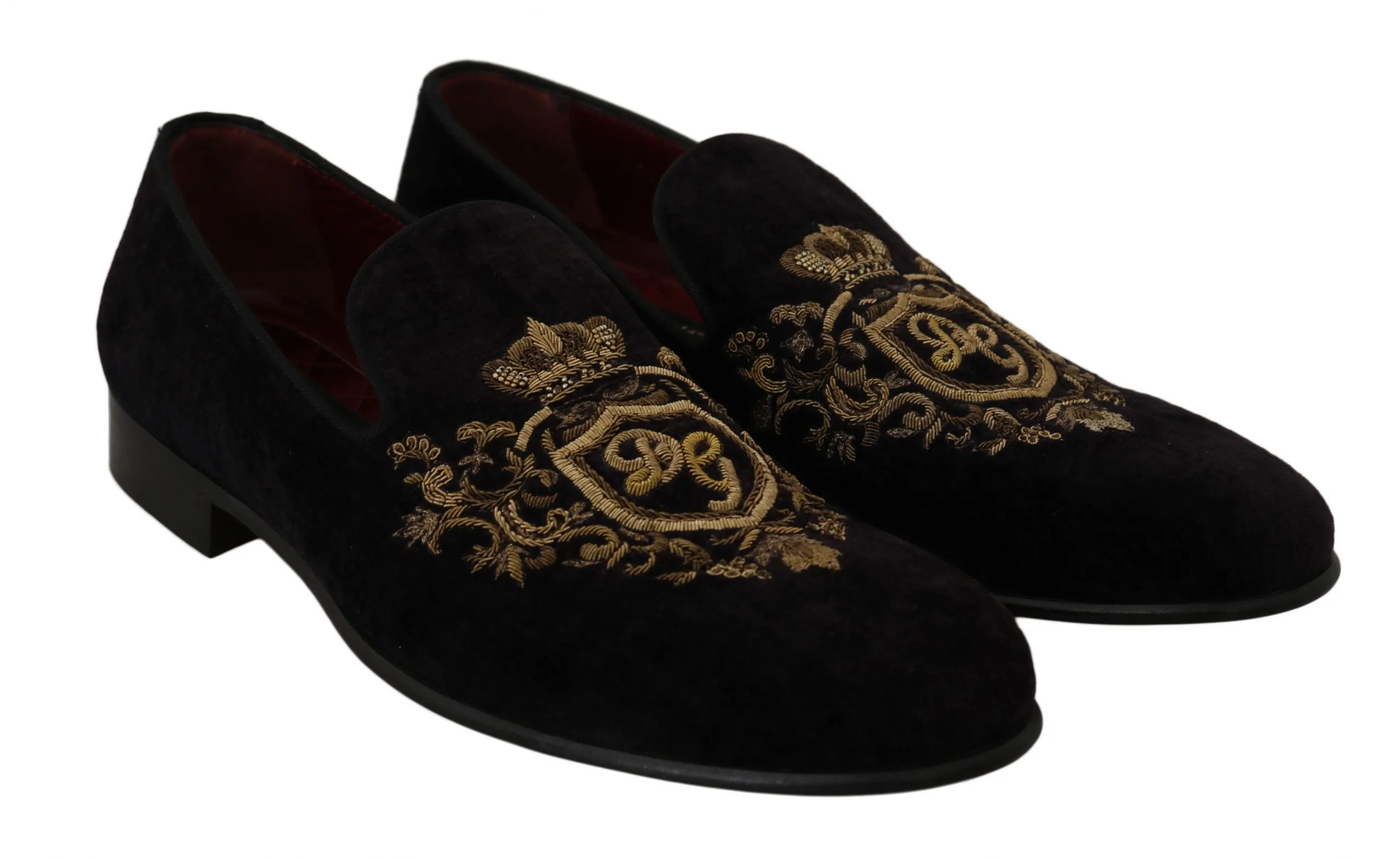 Dolce & Gabbana Loafers Black Velvet Gold Crown sold by Siebentaschen product image thumbnail 5