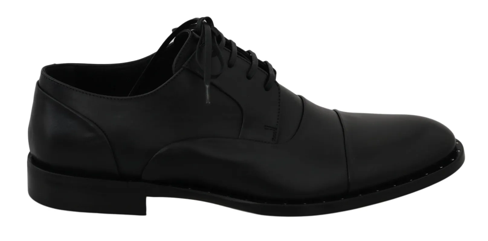 Dolce & Gabbana Black Leather Derby Formal Shoes sold by Siebentaschen