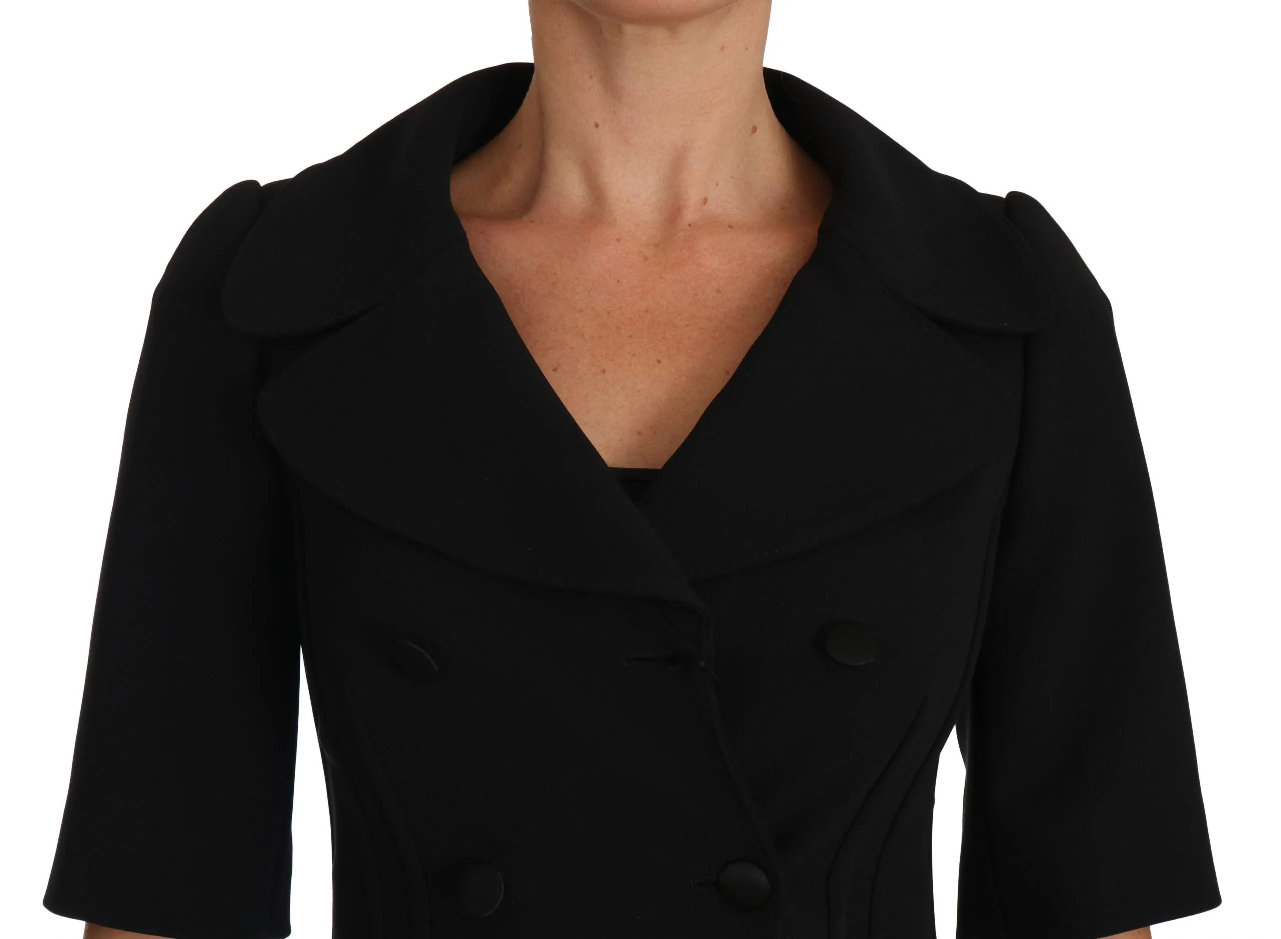 Dolce & Gabbana Black Short Fitted Wool Cropped Jacket Blazer sold by Siebentaschen product image thumbnail 4