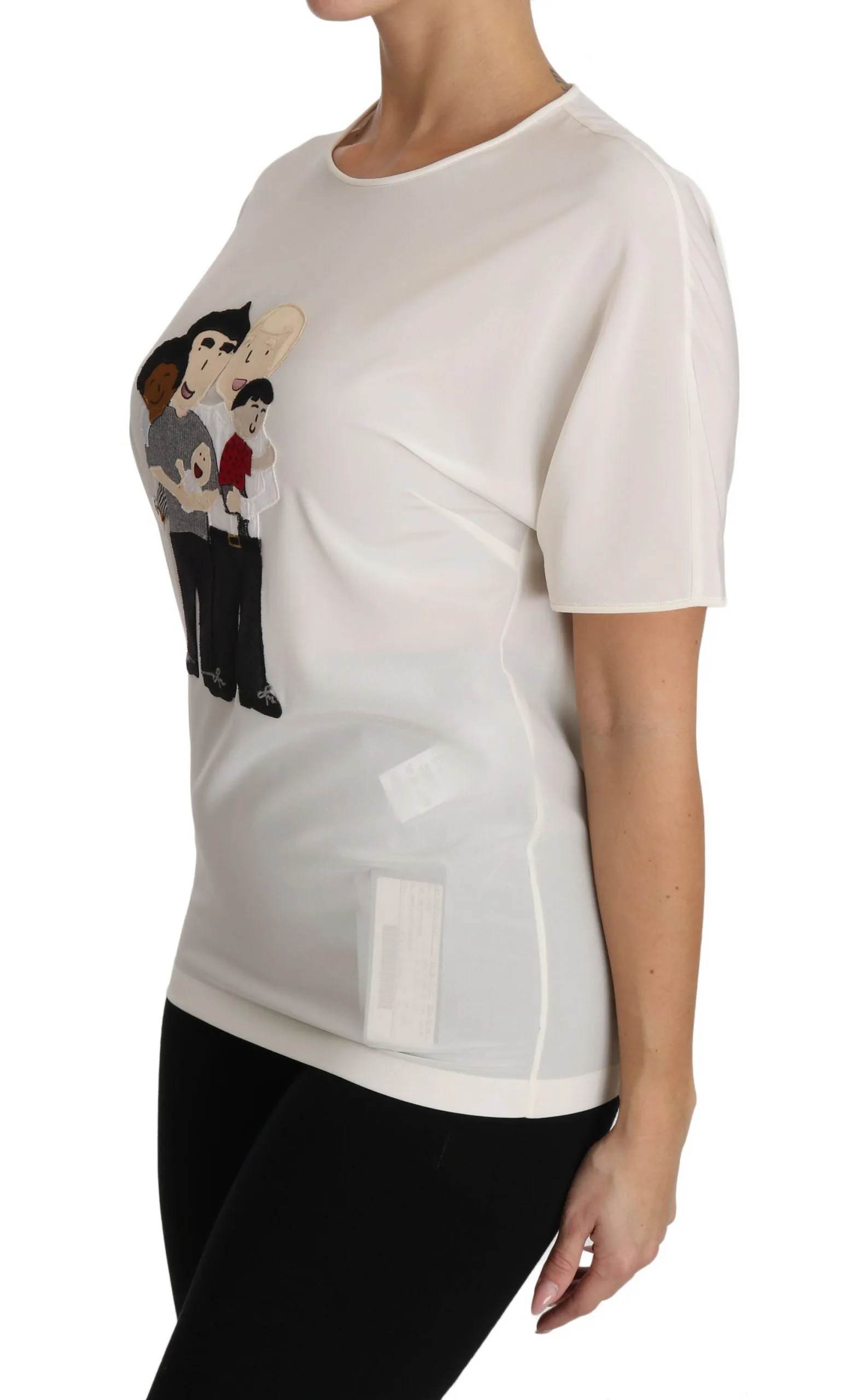 Dolce & Gabbana White Silk Stretch #dgfamily T-shirt sold by Siebentaschen product image thumbnail 2