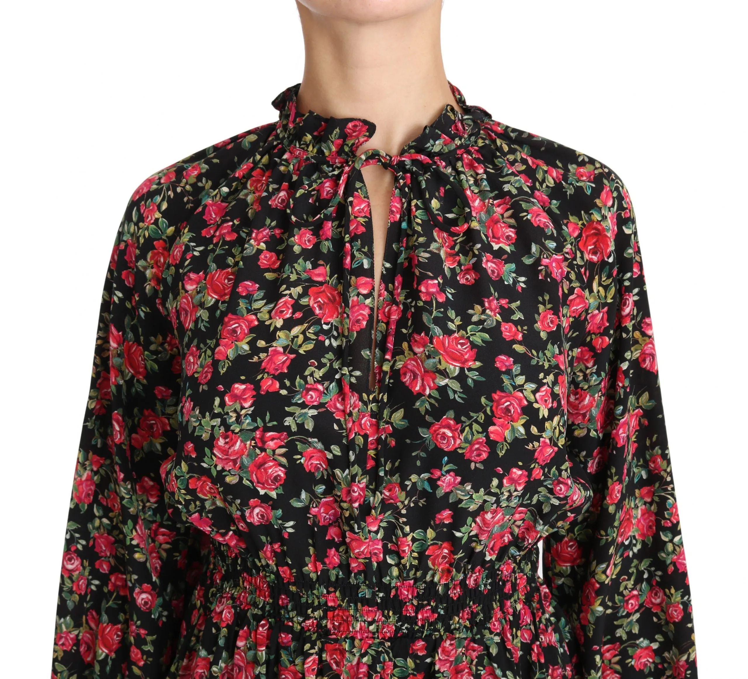 Dolce & Gabbana Black Rose Print Floral Shirt Top Blouse sold by Siebentaschen product image thumbnail 3